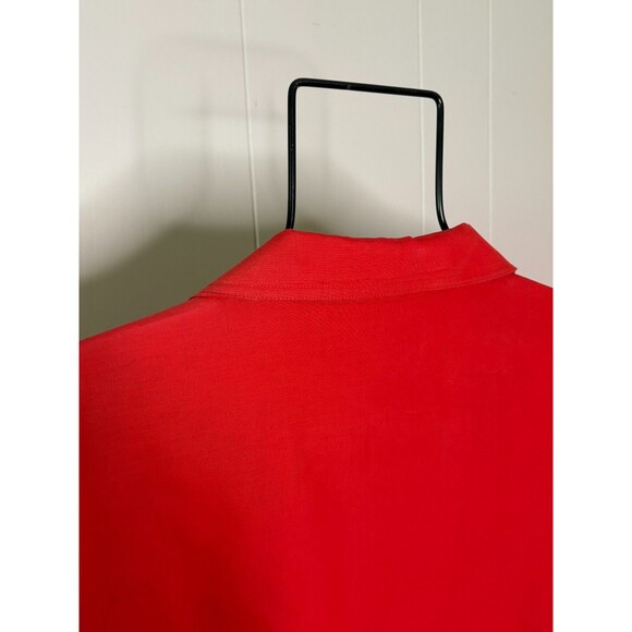 Eileen Fisher Women's Red Beige Trench Coat Medium Snap Rain Jacket - Picture 9 of 10